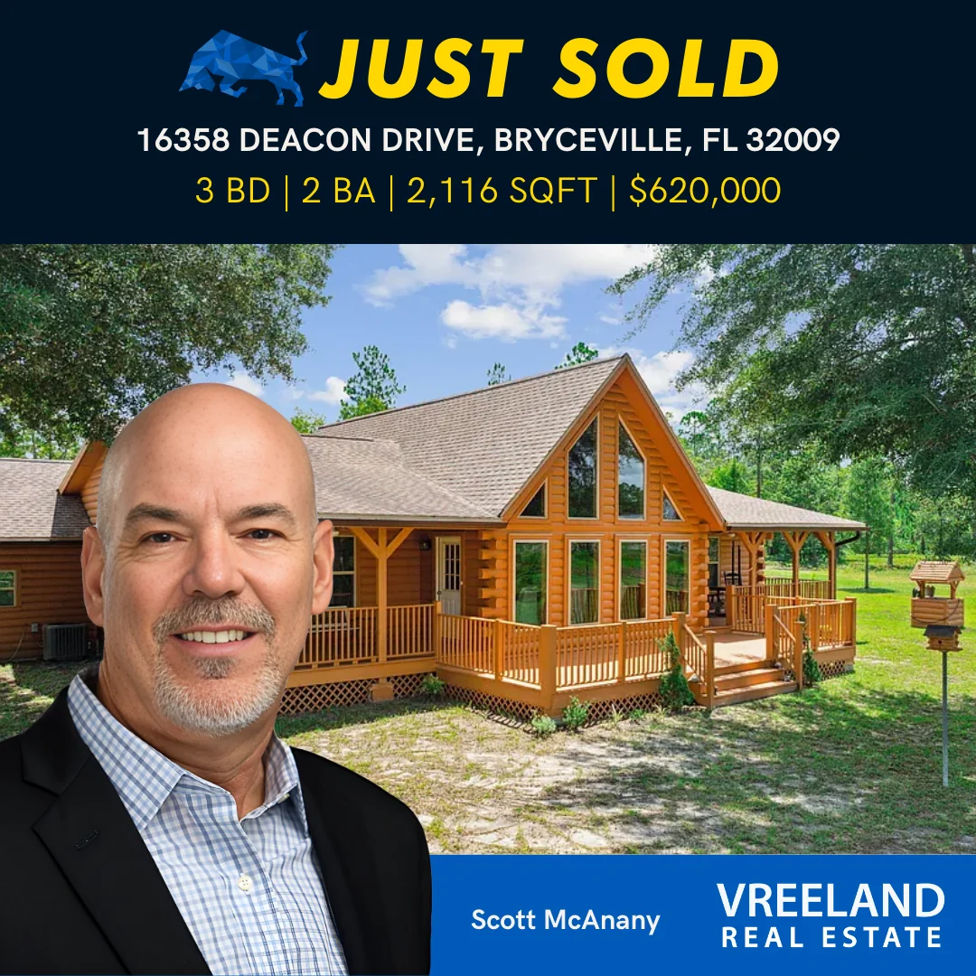 Just Sold! 16358 Deacon Drive, Bryceville, FL: A Stunning Log Cabin Retreat