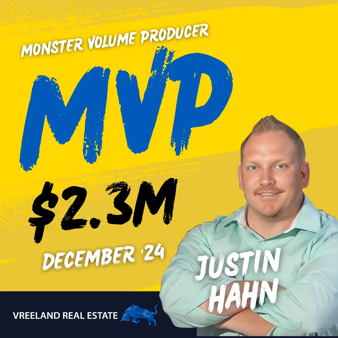 Justin Hahn Named December 2024 MVP at Vreeland Real Estate